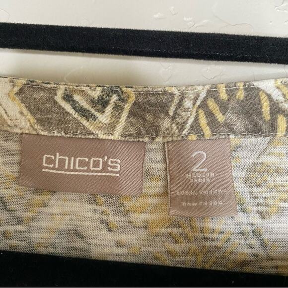 Chico's Tan All Over Mosaic Art to Wear Tunic 2 Large - Picture 5 of 10